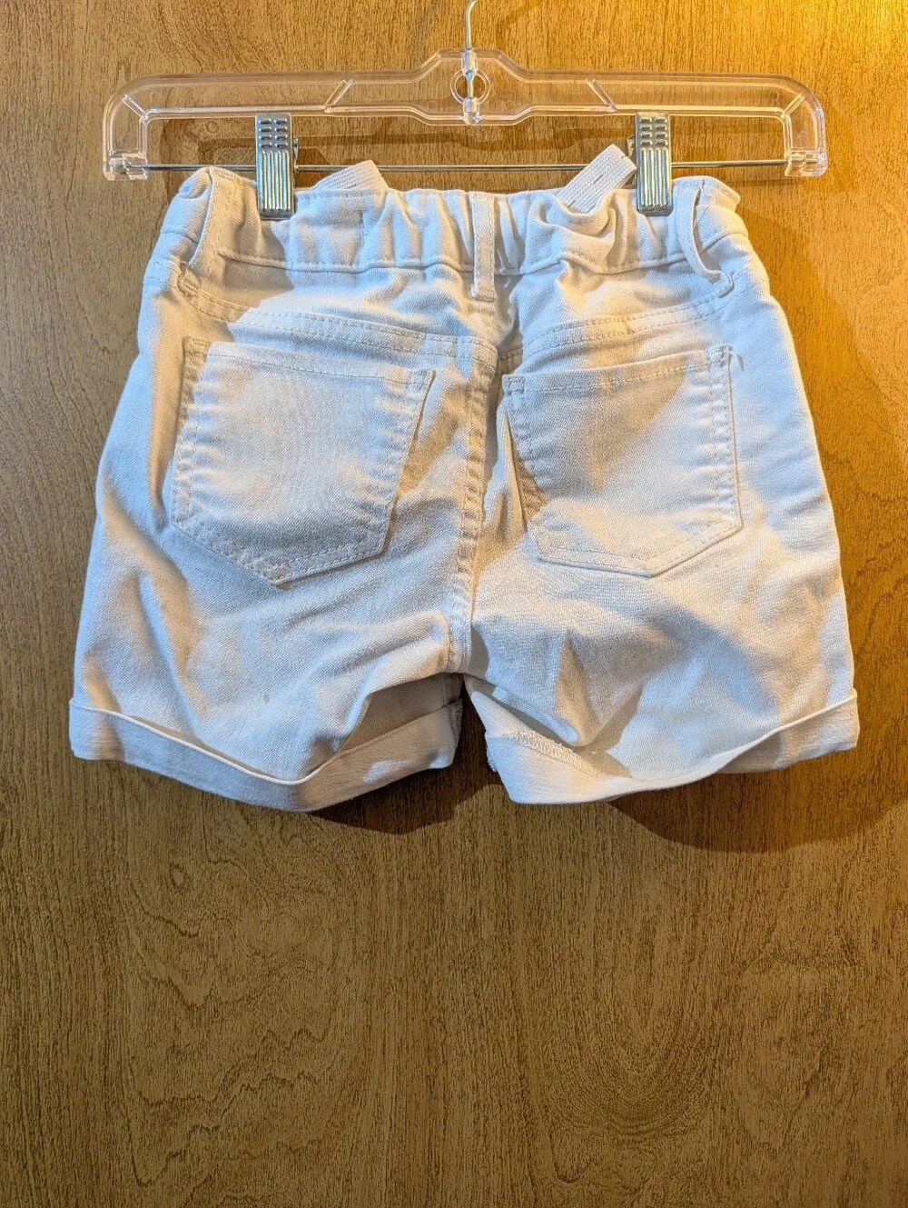 GAP Denim White Stretch Midi Shorts.